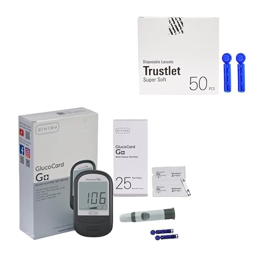 ARKRAY GlucoCard G+ Diabetes Kit with 25 Individually pack strips + FREE 50 Trustlet Super soft Lancet