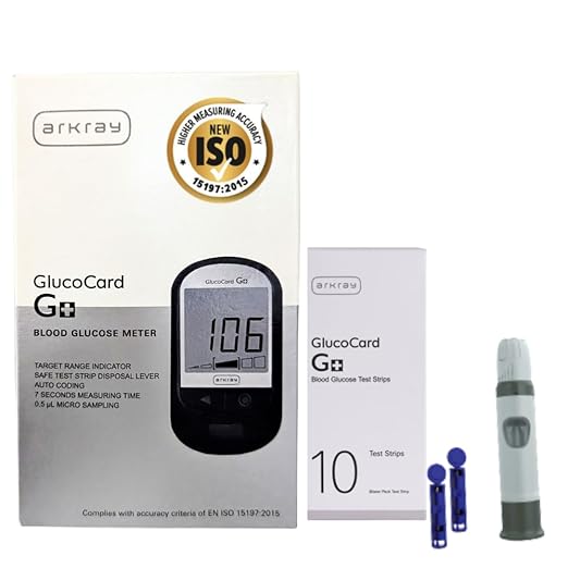 GlucoCard G+ Glucometer – Safe Strip Eject, Japanese Tech, 10 Test Strips