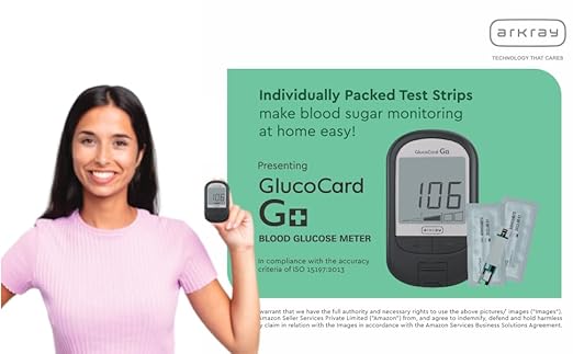 ARKRAY Glucocard G+ Advance glucometer machine | FREE 50 Individually Packed Test Strips + 25 Trustlet Lancets + 1 Lancing device | Designed with Japanese Technology