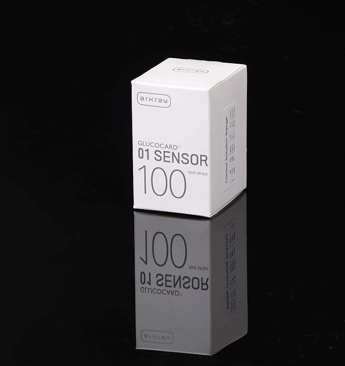 Arkray Glucócard 01 Sensor 100 Strips with 100 Needlés and One Lithium CR2032 Battery