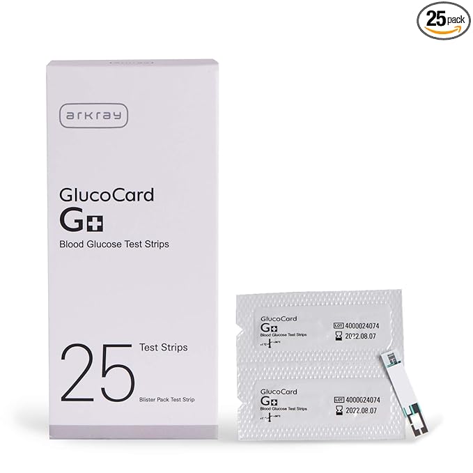 Arkray Glucocard G+ Blood Glucose Test Strips | Individually Packed | Pack of 25
