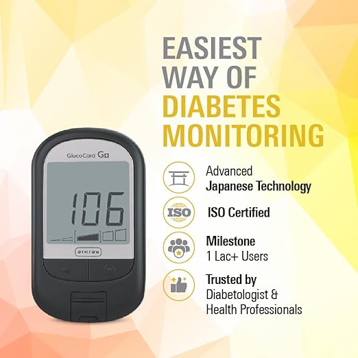 GlucoCard G+ Blood Glucose Monitor – Individually Packed 10 Strips, No Coding | Japanese Technology