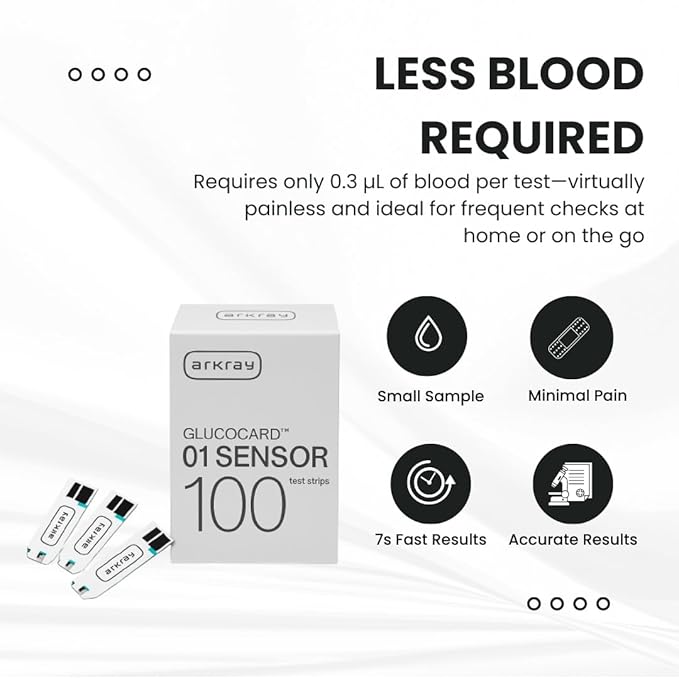 ARKRAY Glucocard 01 Mini/Plus- 100 Strips Pack | Bottle-Pack | Made in India | Japanese Technology