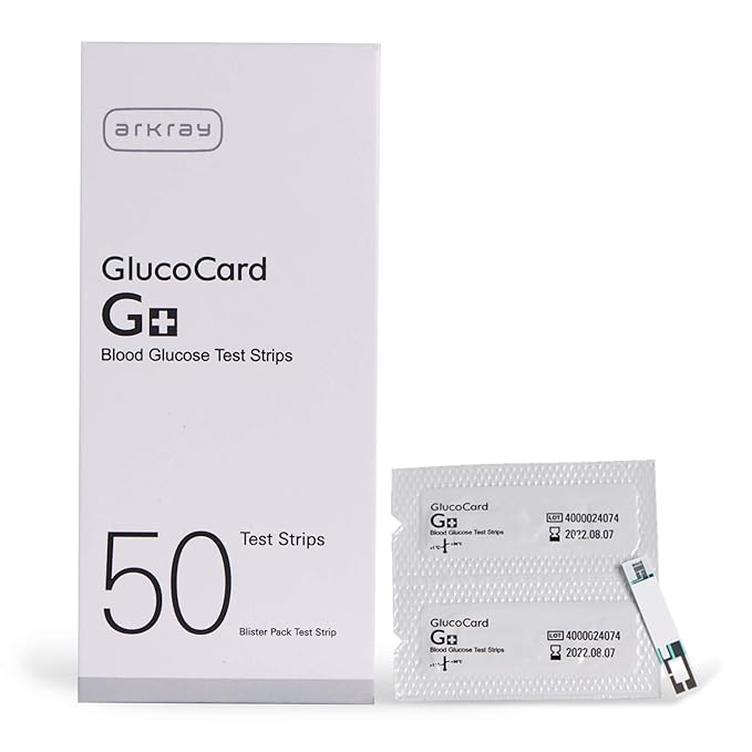 Arkray Glucocard G+ Blood Glucose Test Strips | Individually Packed | Pack of 50
