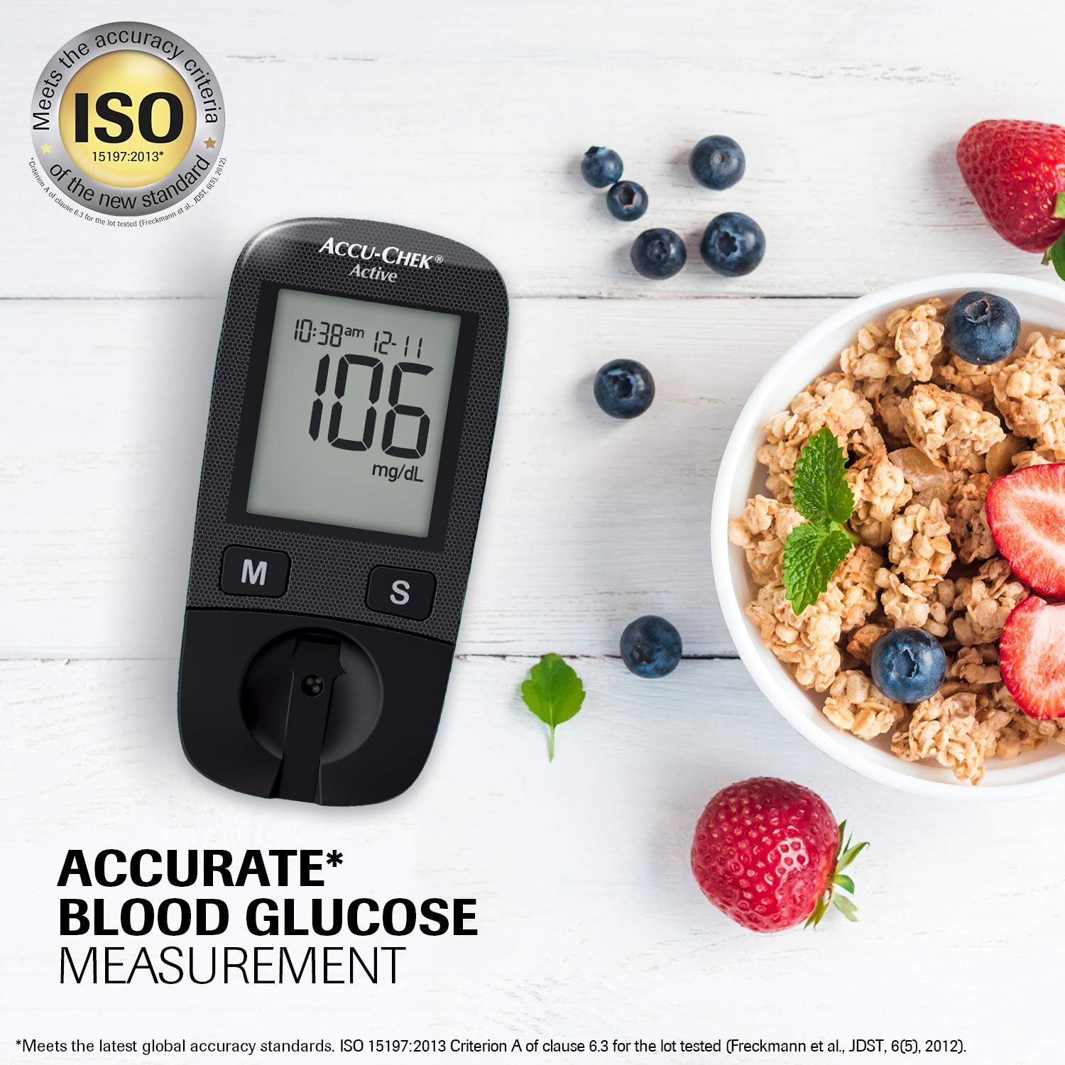 Accu-Chek Active Blood Glucose Glucometer Kit with Vial of 10 Strips + Accu-Chek Active 50 Test Strips