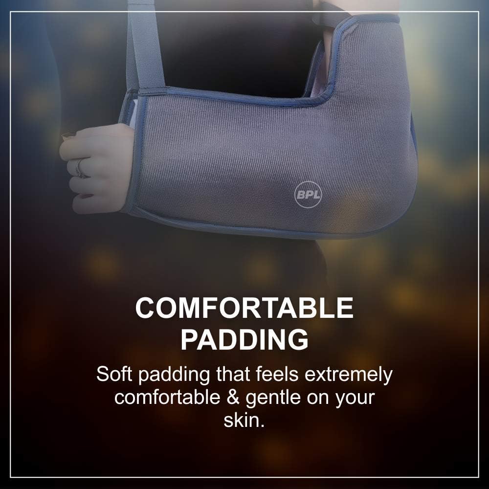 BPL OrthoCare Arm Sling Baggy with Elbow Support | Arm Immobilizer for Fracture, Sprain & Dislocation | Support Brace for Men, Women & Kids – Grey