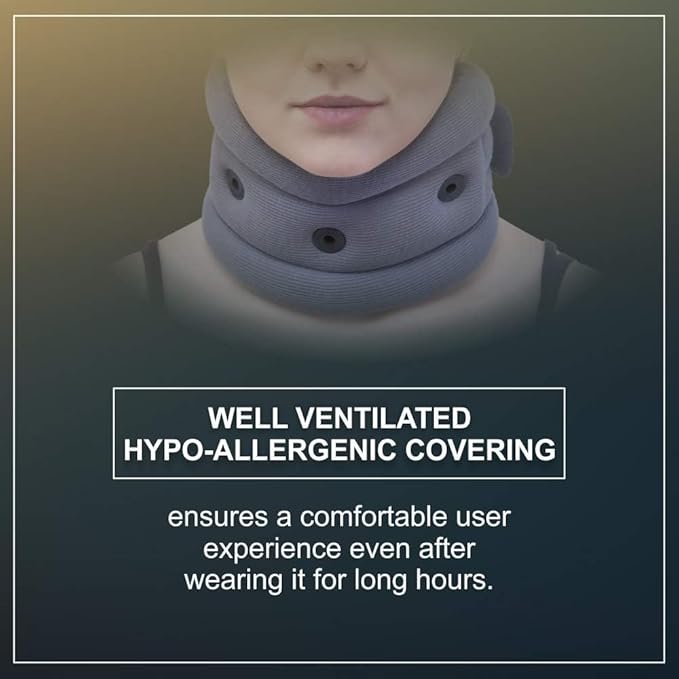 BPL OrthoCare Soft Cervical Collar | Neck Support for Pain Relief, Injury, Surgery & Arthritis | Comfortable & Durable – Grey