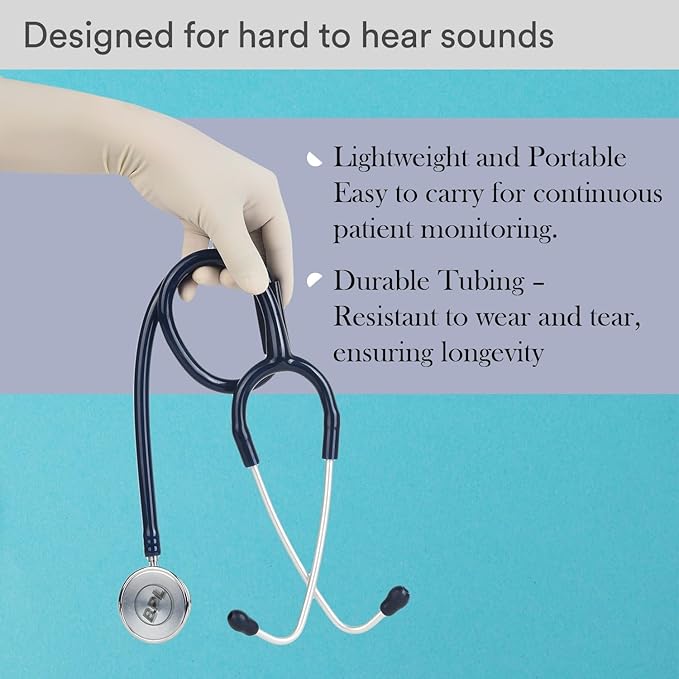 BPL ST-01 DIA Cast Stethoscope | High Acoustic Clarity | Durable Dual-Side Chestpiece for Adult Use – Black