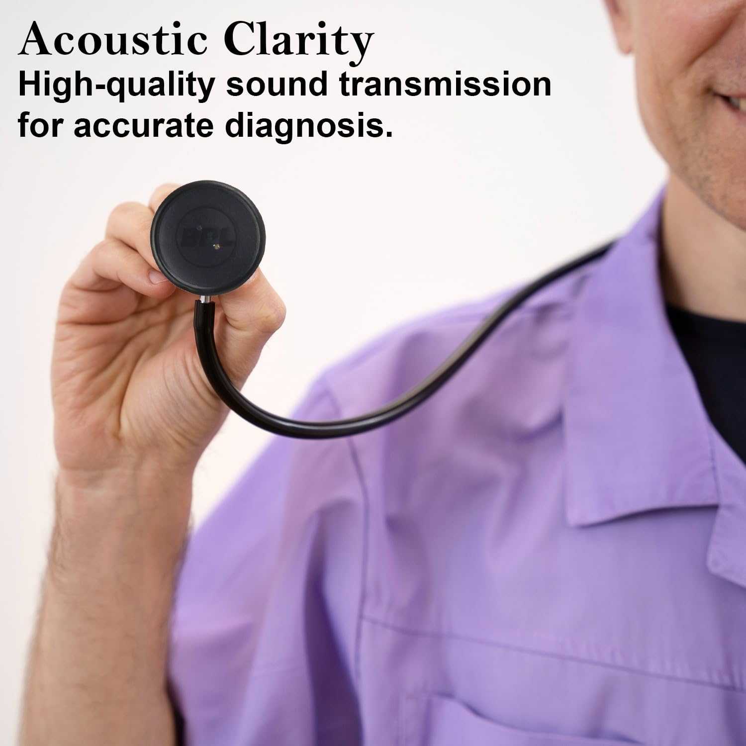 BPL ST-01 DIA Cast Stethoscope | High Acoustic Clarity | Durable Dual-Side Chestpiece for Adult Use – Black