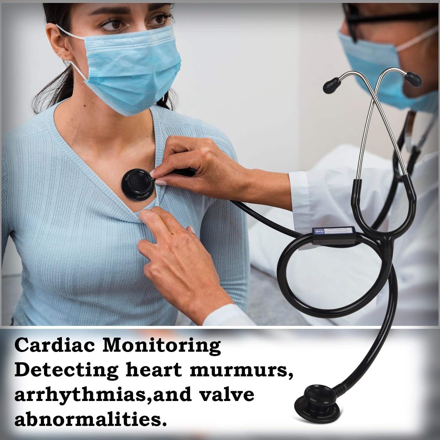 BPL ST-01 DIA Cast Stethoscope | High Acoustic Clarity | Durable Dual-Side Chestpiece for Adult Use – Black