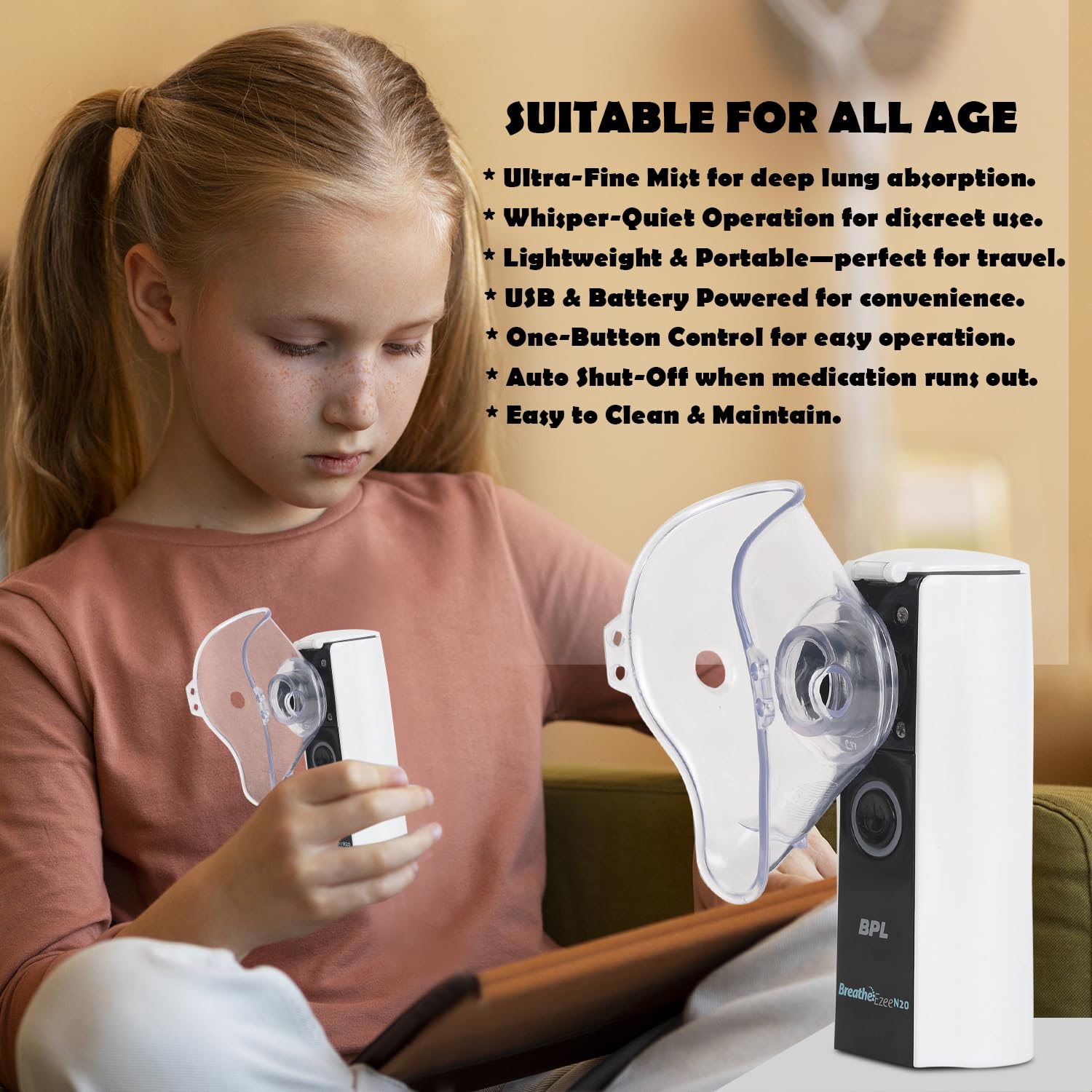 BPL inhaler for wheezing, asthma, and chest congestion