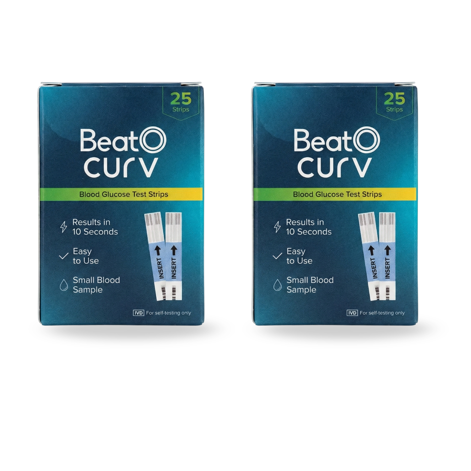 BeatO CURV Glucometer Test Strips | Blood Glucose Sugar Test Strips | 50 Test Strips Only