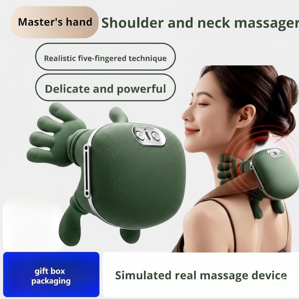 Dr. Sanaya 4D Bionic Shoulder & Neck Massager (Green) | Wireless Electric Body Massager
