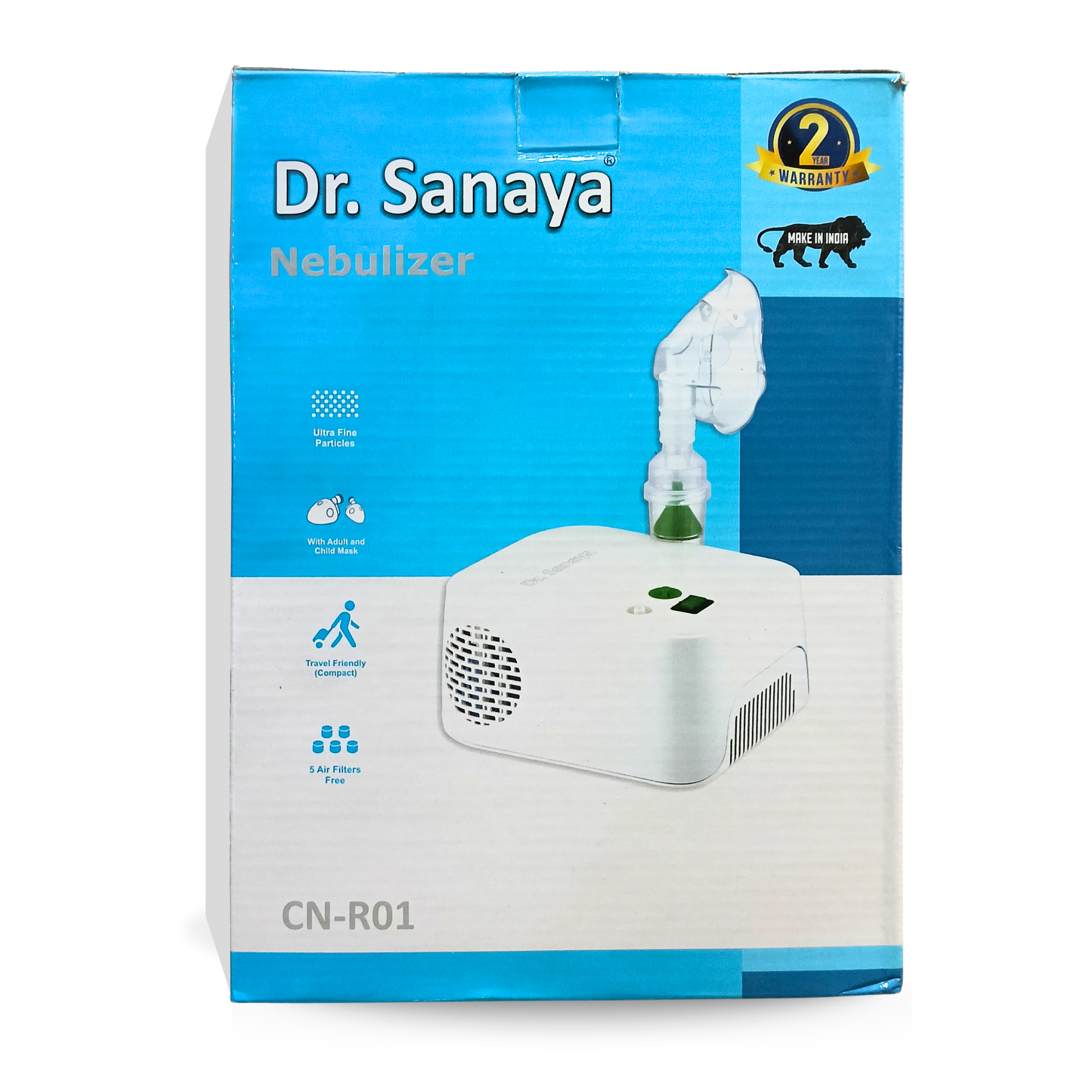 Dr. Sanaya Compressor Nebulizer for Child and Adult with 2 Years Replacement Warranty (Complete kit Adult and Child) (CDSCO Approved)