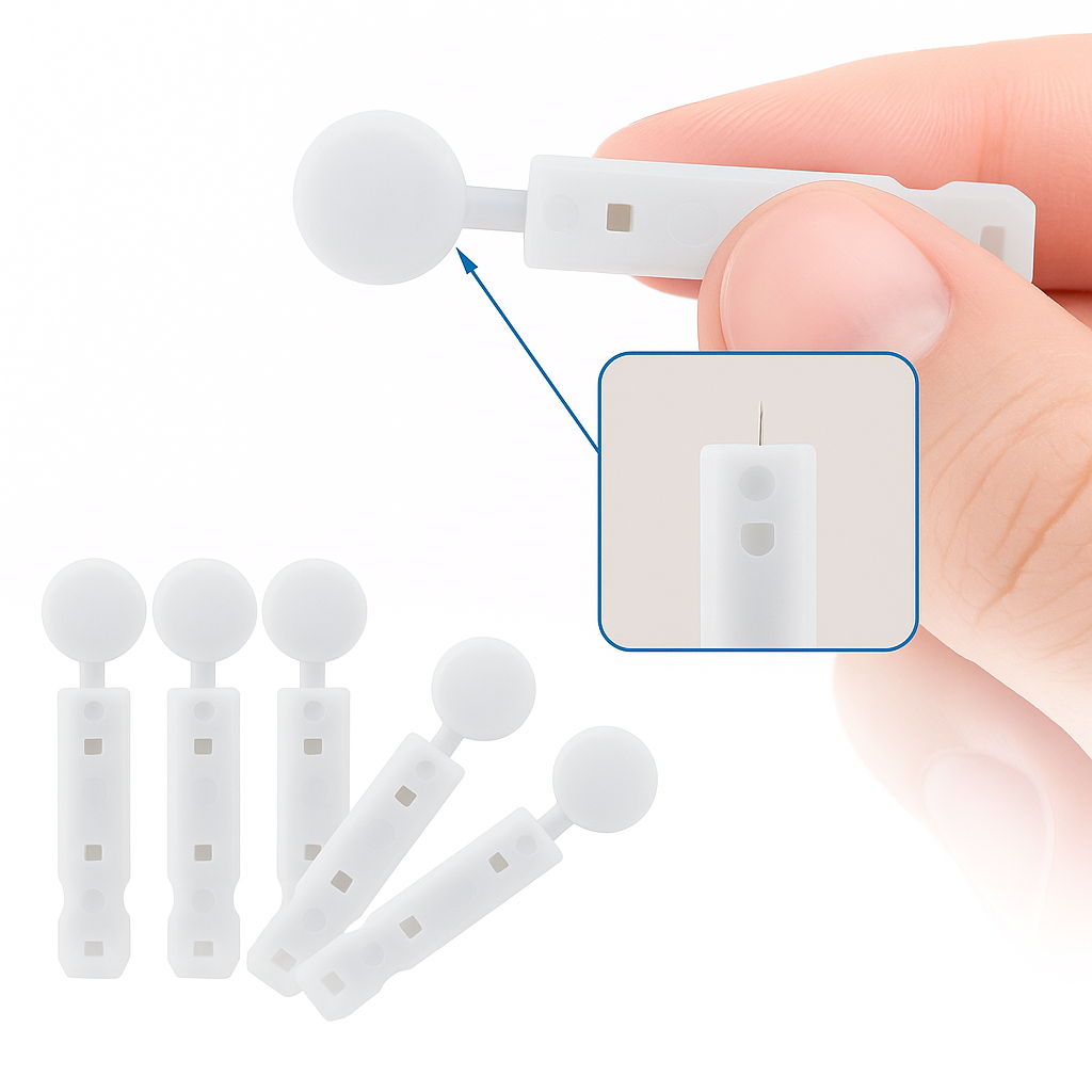 Dr. Sanaya 30G Flat Lancets 100 Pack | Pain-Free & Hygienic Blood Glucose Testing | Universal Fit for All Lancing Devices