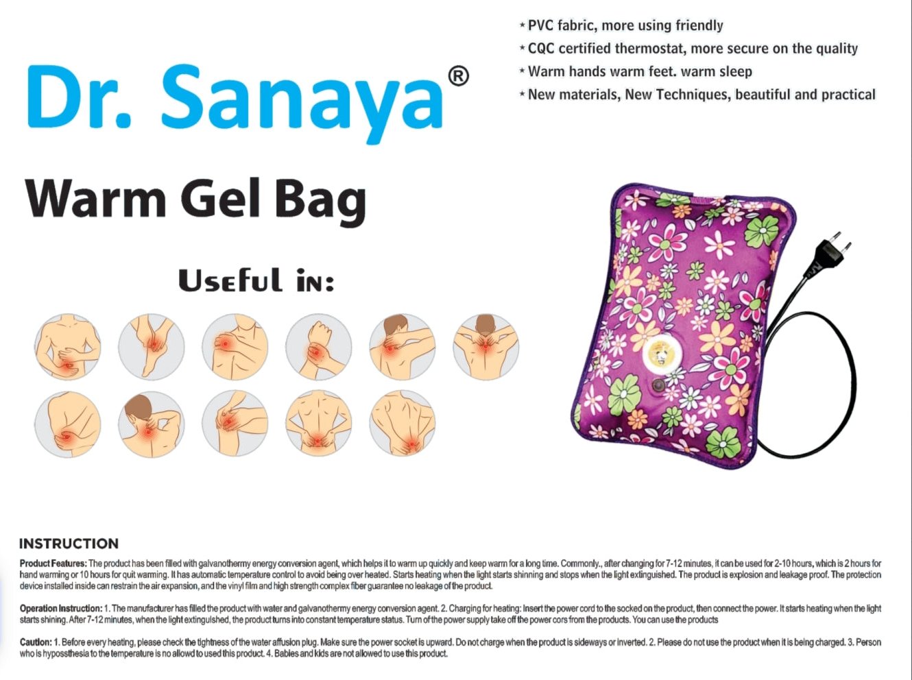 Dr. Sanaya heating pad for winter and cramps