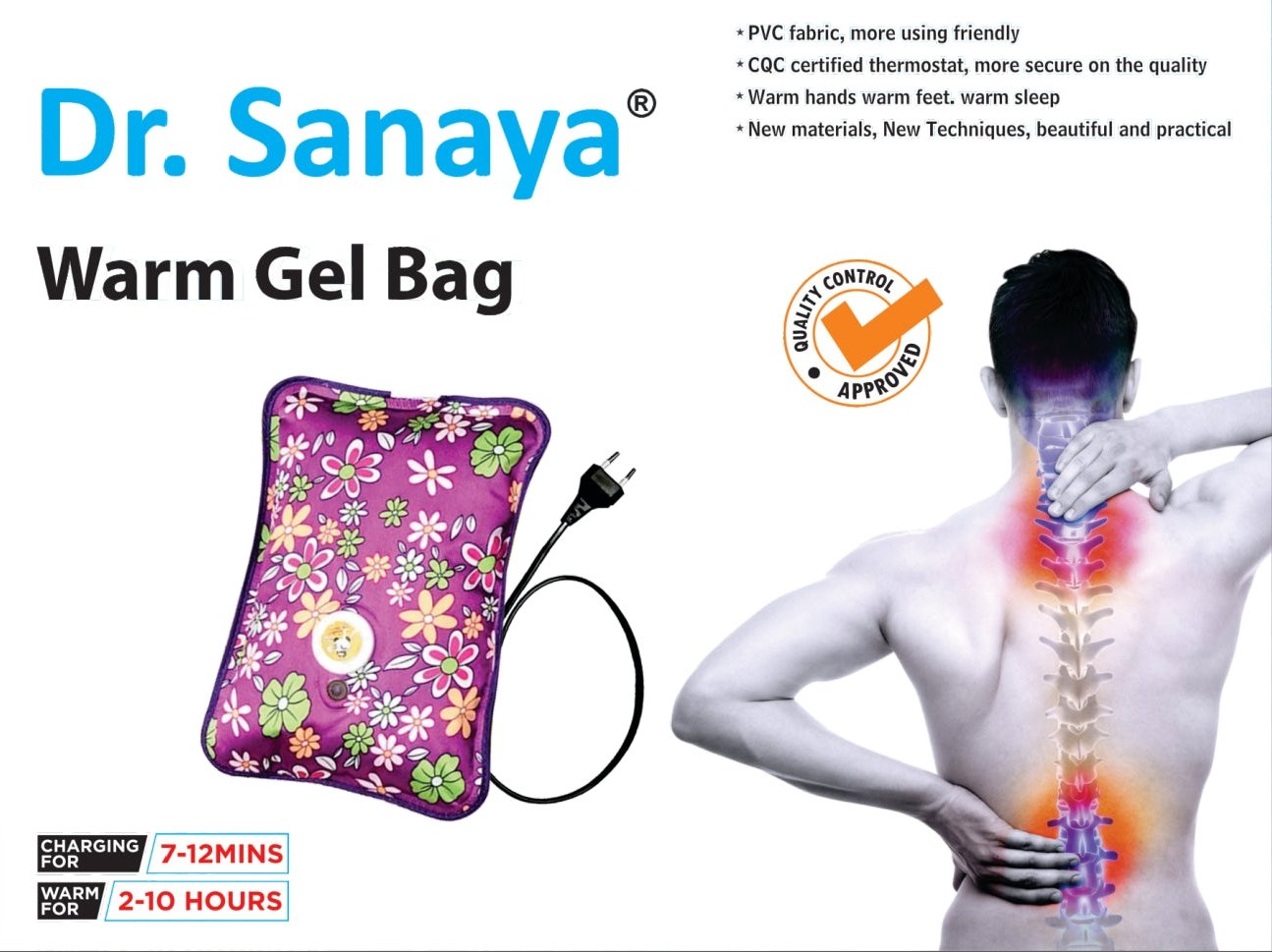 Rechargeable electric hot water bag for pain relief