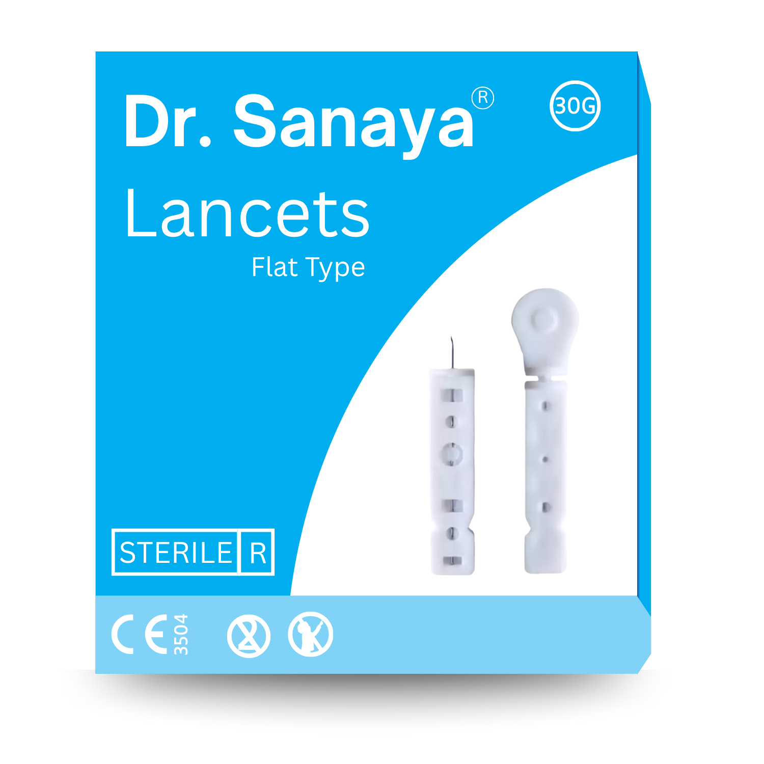 Dr. Sanaya 30G Flat Lancets 100 Pack | Pain-Free & Hygienic Blood Glucose Testing | Universal Fit for All Lancing Devices