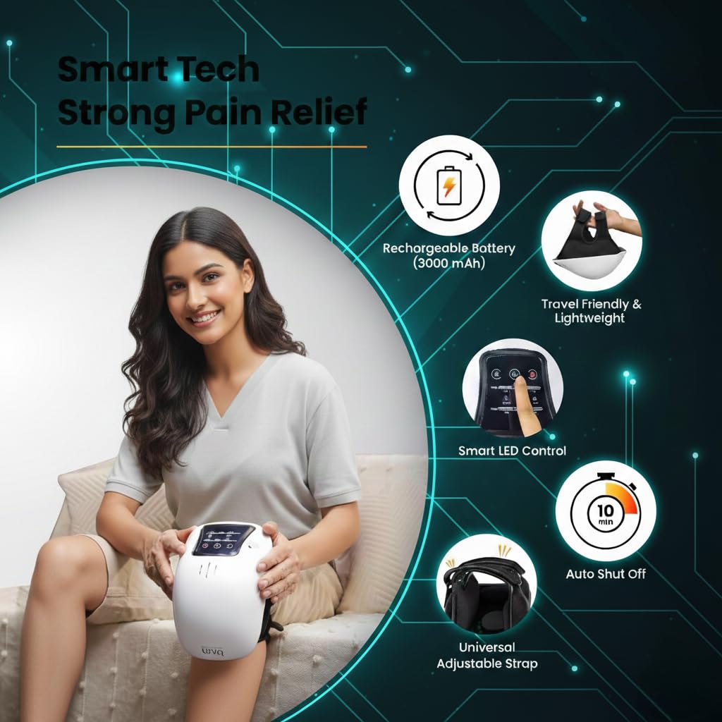 Dr. Sanaya Smart Knee Massager with Heat & Vibration | Rechargeable Joint Pain Relief Therapy Device