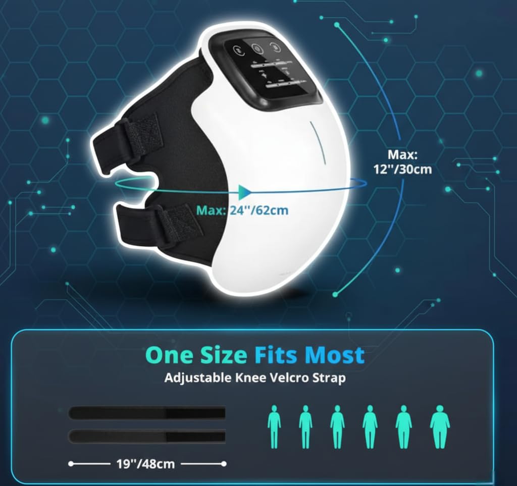 Dr. Sanaya Smart Knee Massager with Heat & Vibration | Rechargeable Joint Pain Relief Therapy Device