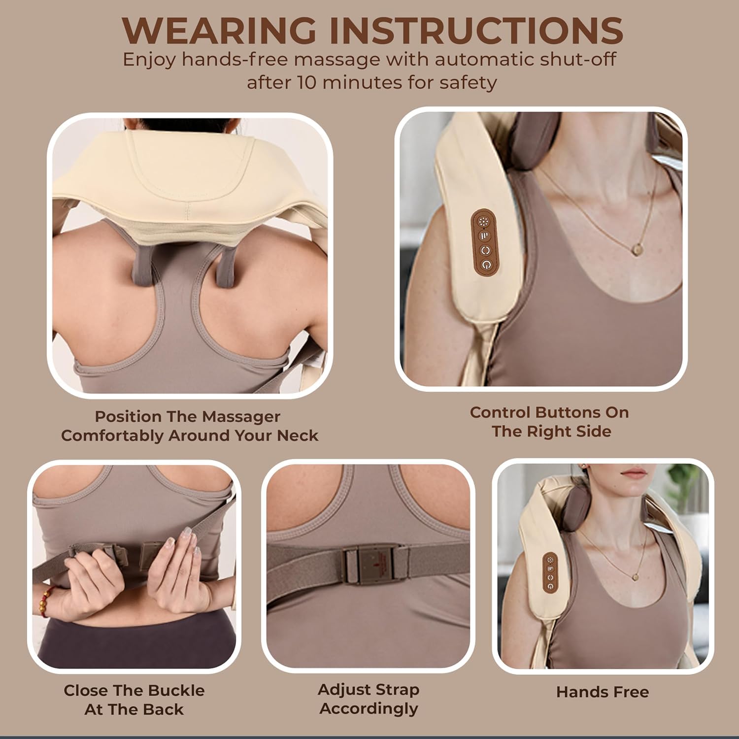 Dr. Sanaya 6D Neck, Shoulder & Legs Massager with Heat | Cordless Rechargeable Body Massager