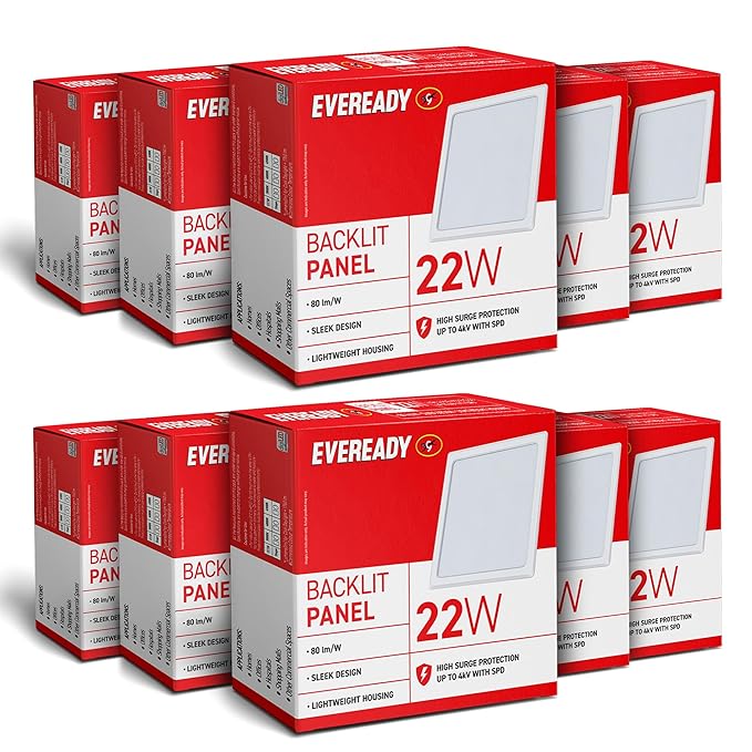 Energy-efficient 22W LED panel light with 6500K brightness