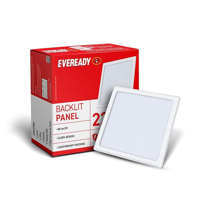 Eveready 22W square LED panel light with cool daylight