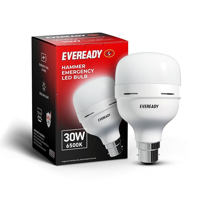 Eveready 30W LED bulb with packaging on a white background