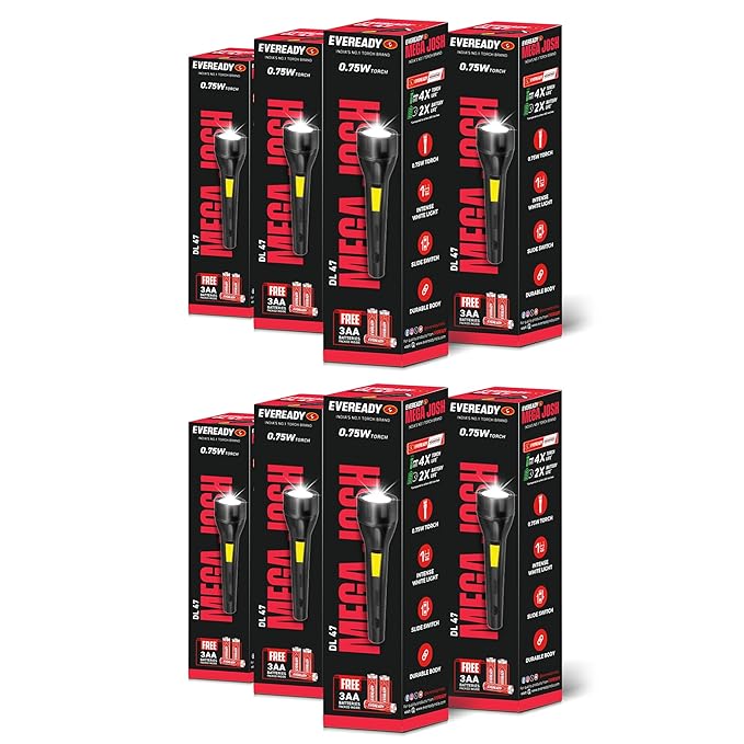 Bright white LED torch with AA battery support