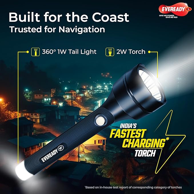 Eveready Torch with Micro USB Charging and LED Indicator