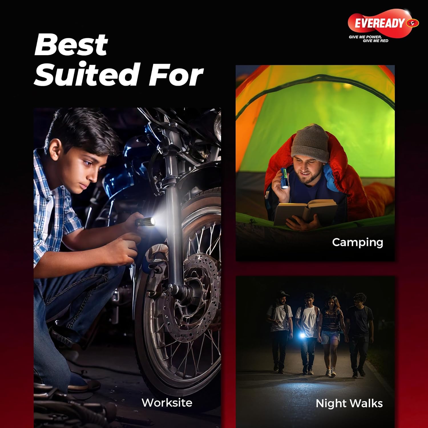 Eveready torch with overcharge and deep discharge protection