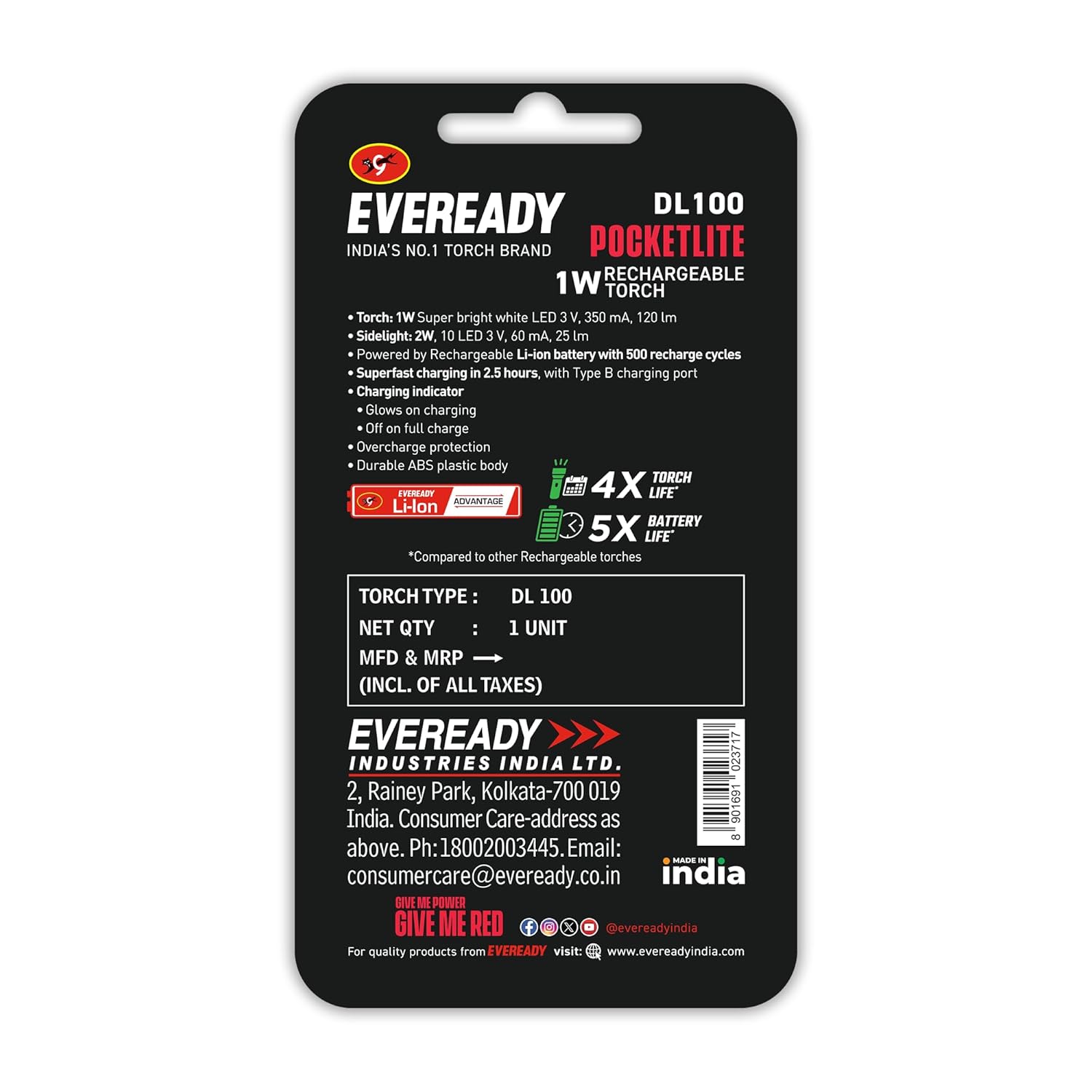 Durable ABS body torch with ergonomic grip