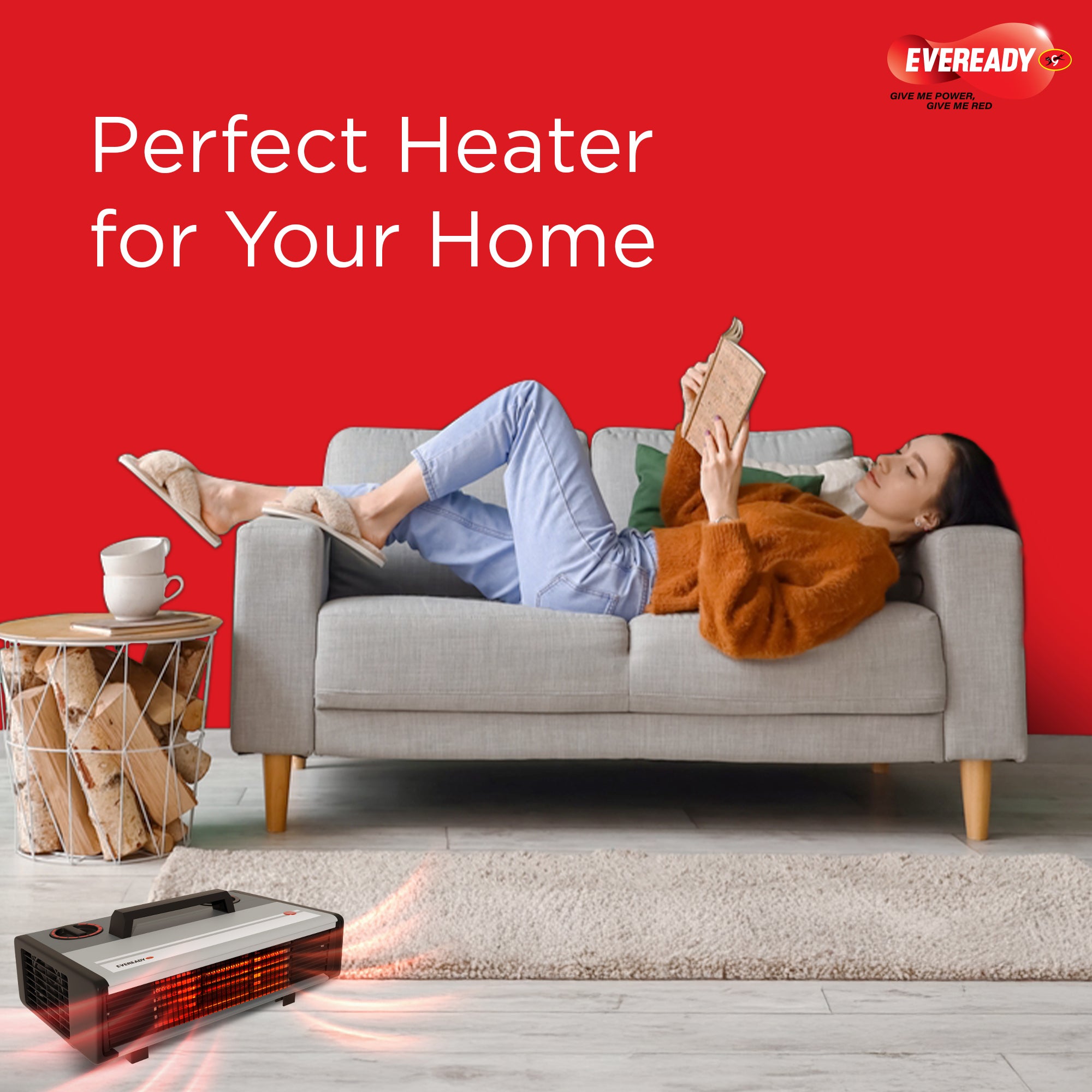 Eveready Thermaflo Convector 2000W Room Heater with Adjustable Thermostat & Dual Heat Settings