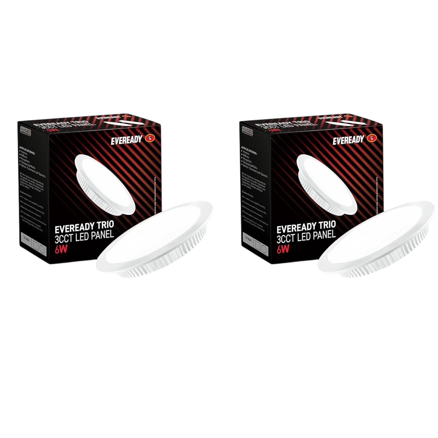 Two box of Eveready 6W Round LED Trio 3CCT Panel Light