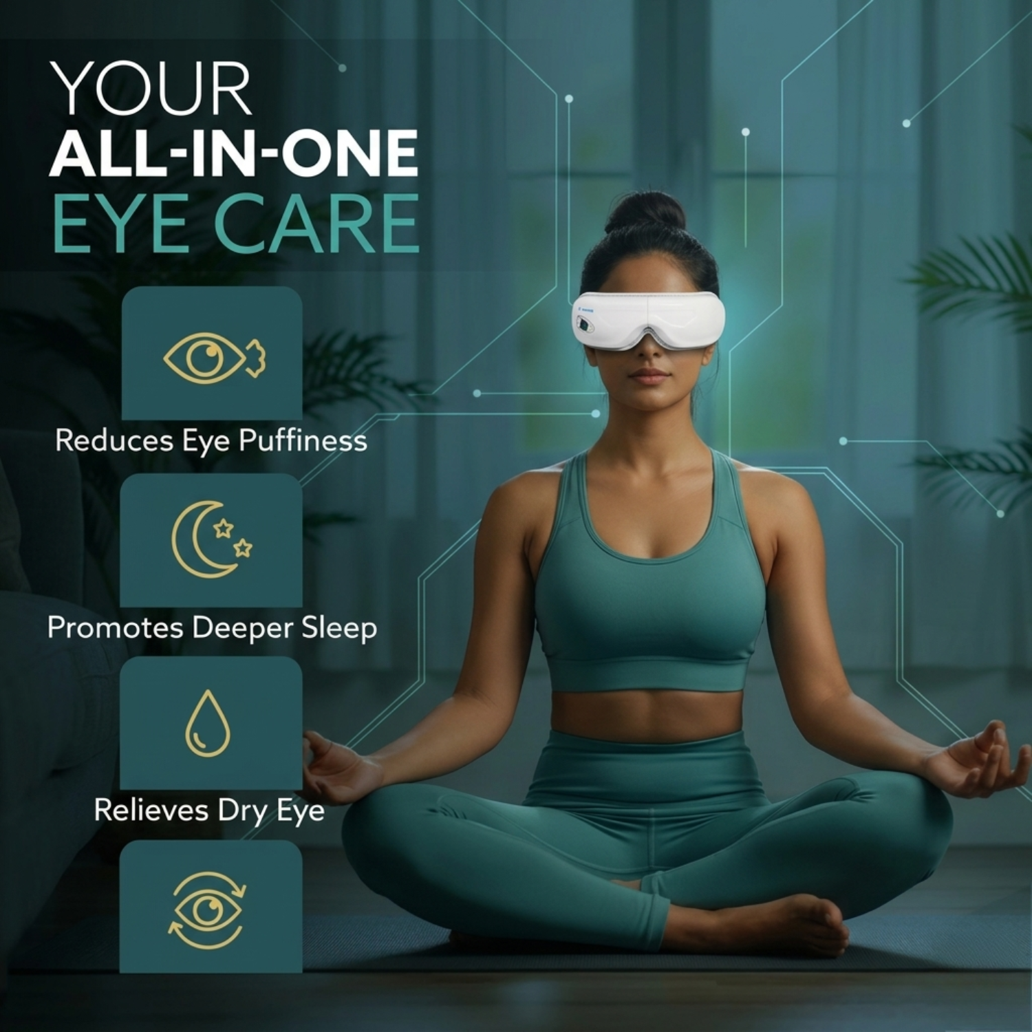 Dr. Sanaya Smart Eye Massager with Heat & Air Compression | Bluetooth Rechargeable Eye Relaxation Device