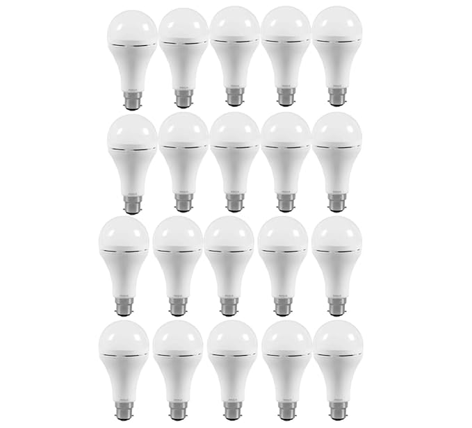 Twenty of Eight of Havells 12W LED Bulb with B22D Base with white background