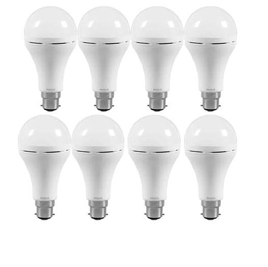 Eight of Havells 12W LED Bulb with B22D Base with white background