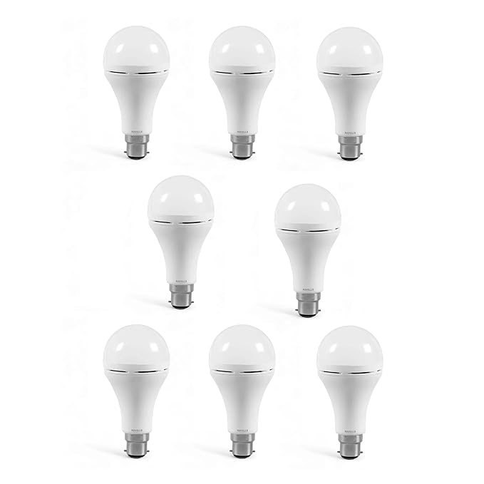 Havells 12W LED Emergency Bulb | Shatter Resistant |Cool Day White (6500K) | B22 LED Base | 4 Hours battery back up| Li-ion Battery | Over charging Protection (Pack of 8)