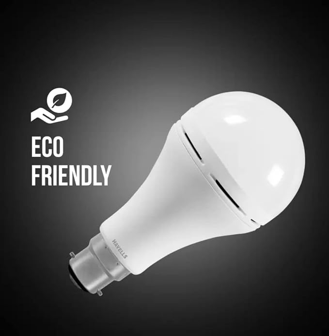 LED light bulb with 'Eco Friendly' label on a dark background