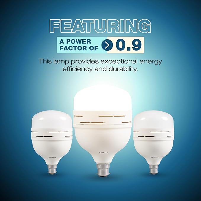 Havells 30W LED Inverter Emergency Bulb - Cool Day Light (6500K) | B22 Base | Shatter Resistant | 4-Hour Backup | Li-ion Battery | Overcharge Protection