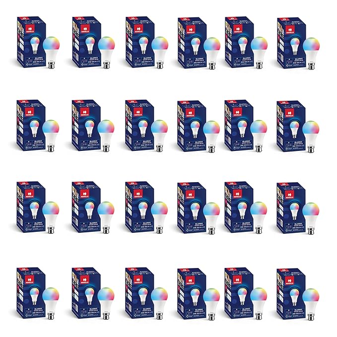 Havells Glamax 9W B22 WiFi LED Smart Bulb with Music Sync Function, Compatible with Amazon Alexa and Google Assistant (16M Colours)