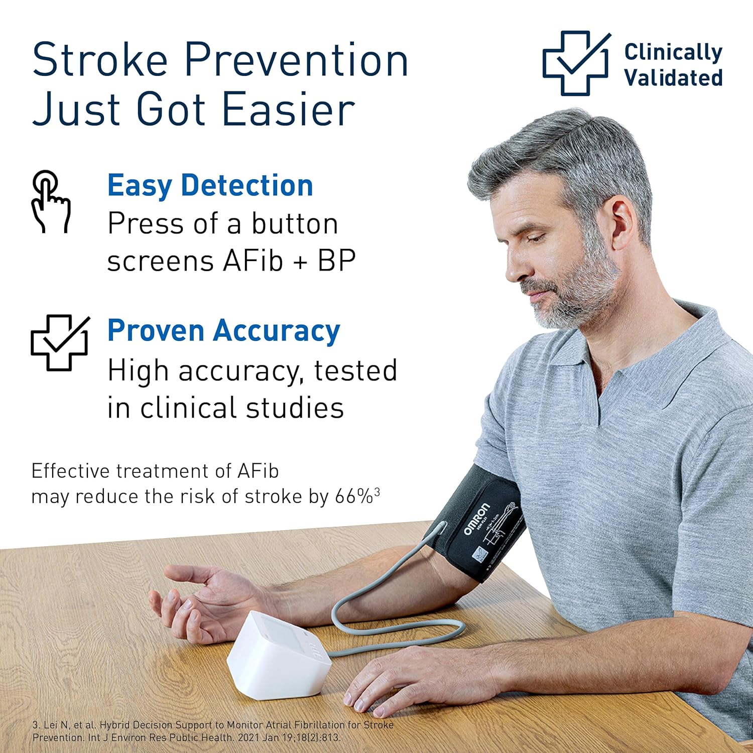 Omron HEM-7194T1-FLBIN Upper Arm Automatic Blood Pressure Monitor with AFib Detection, IntelliWrap 360° Accuracy Cuff, Large Display