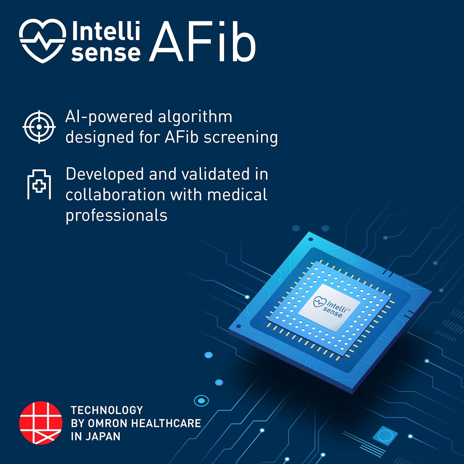 Omron HEM-7194T1-FLBIN Upper Arm Automatic Blood Pressure Monitor with AFib Detection, IntelliWrap 360° Accuracy Cuff, Large Display