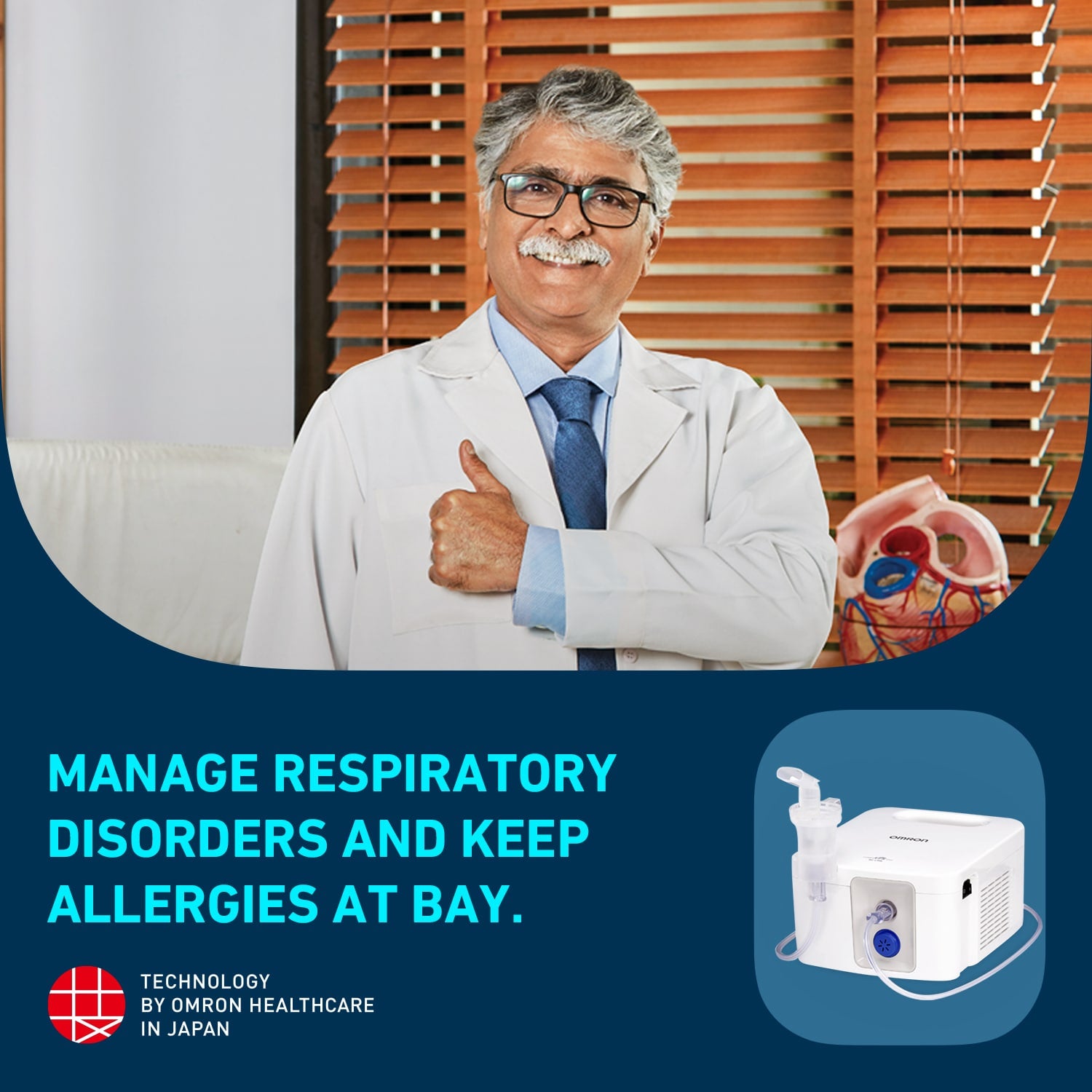 Omron NE-C900 Compressor Nebulizer (White) | Efficient Medication Delivery for Respiratory Relief