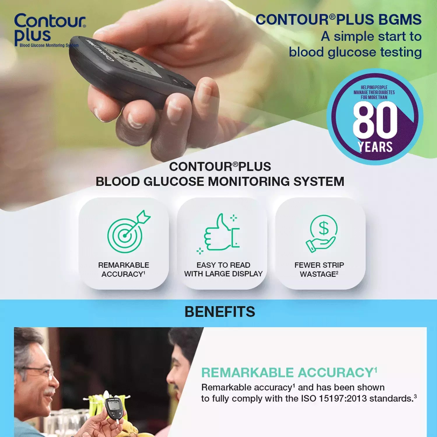 ContourPlus Blood Glucose Monitoring System Glucometer