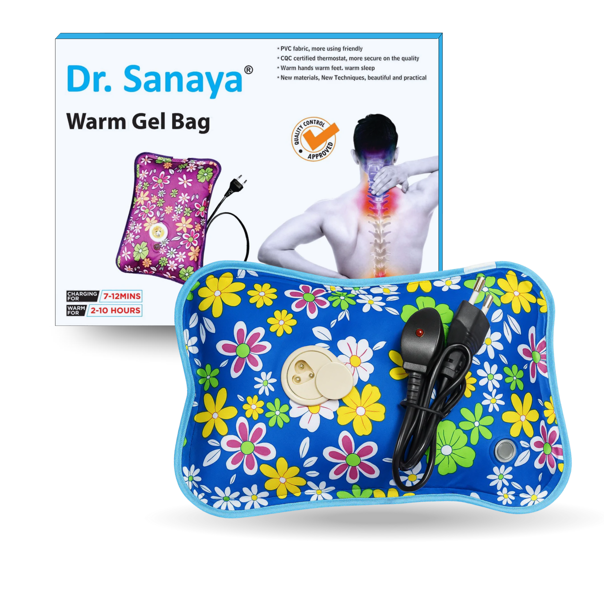 Dr. Sanaya Rechargeable Electric Hot Water Bag | Heating Pad for Back, Neck & Menstrual Pain Relief – Safe & Long-Lasting Heat