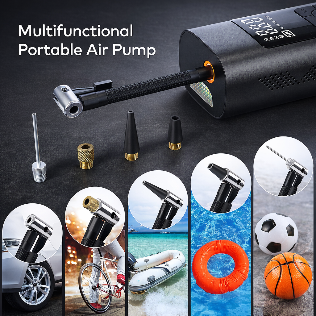 ROSE STAR Portable Air Compressor Tyre Inflator with Digital LED Display