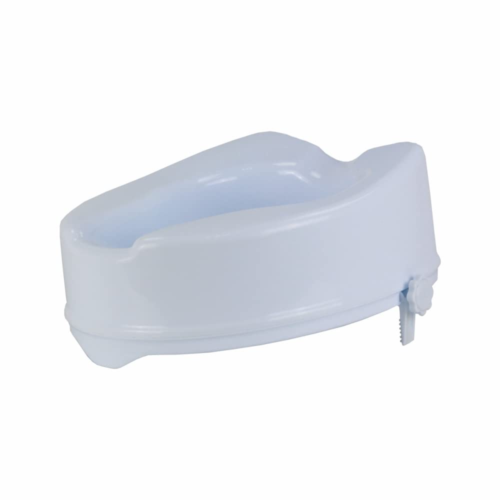 Vissco Comfort Commode Elevated Seat (4 Inch Height) Without Lid, Comfortable, Lightweight Portable Commode raiser - Universal