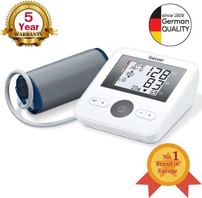 Beurer BM 27 upper arm blood pressure monitor with cuff position control and the automatic incorrect usage message With German Technology & 5 Years warranty