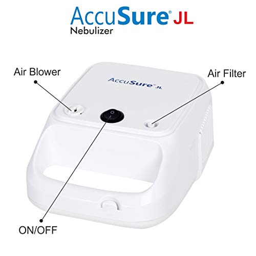 AccuSure JL White Compressor Complete Kit Nebulizer with Child and Adult Masks